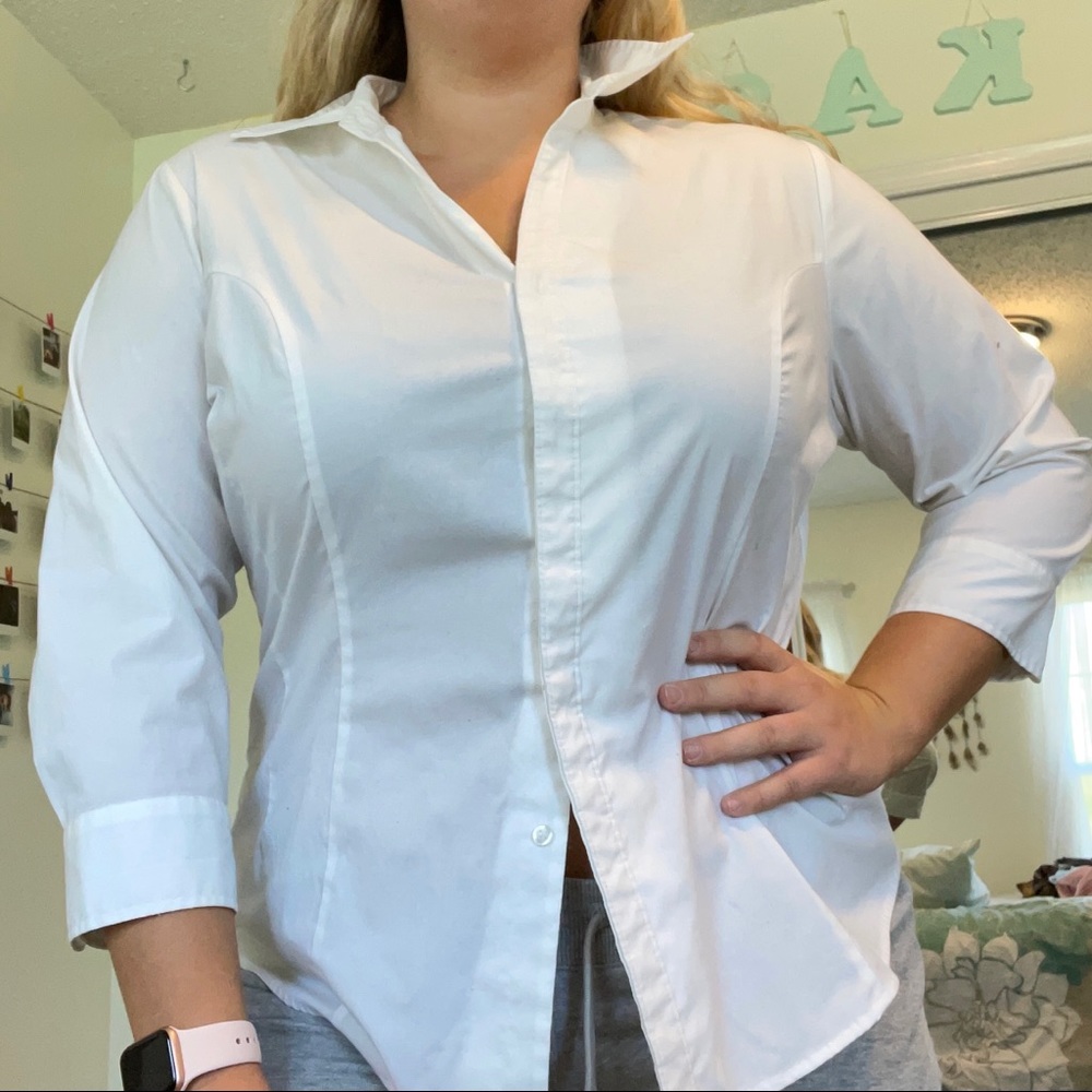 white button down